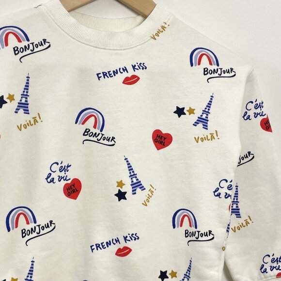 Monoprix Paris Themed Graphic Sweatshirt Girl's 10 - Picture 3 of 10